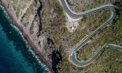 Vue aérienne de la route du Diamant