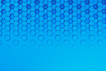 3d rendering of blue geometric hexagonal abstract background. Pattern for texture of wallpapers. 3d background light honeycomb of different height. 