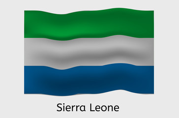 Sierra Leonean flag icon, Sierra Leone country flag vector illustration