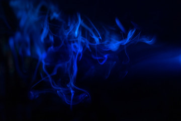 blue smoke black background