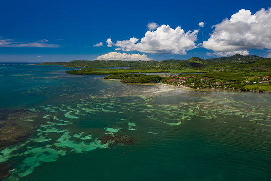 Vue a&eacute;rienne de la Pointe Faula, au Vauclin, en Martinique