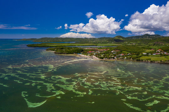 Vue a&eacute;rienne de la Pointe Faula, au Vauclin, en Martinique