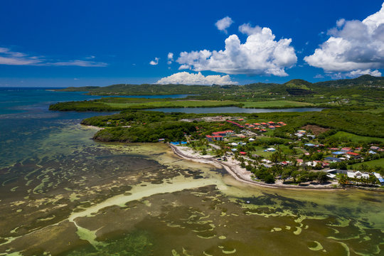 Vue a&eacute;rienne de la Pointe Faula, au Vauclin, en Martinique