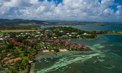 Vue aérienne de l'hôtel Lagoon Resort, au Cap Est, en Martinique