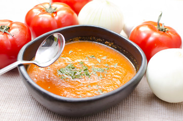  tomato, potato and onion cream