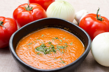  tomato, potato and onion cream