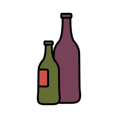 Isolated wine bottles vector design