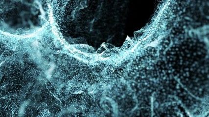 Digital wave music or Nerve wave and small atom particles move motion on DNA cell form background.medical illustration of influenza Coronavirus cells covid-19 virus bio cell floating in Secretion. - Powered by Adobe