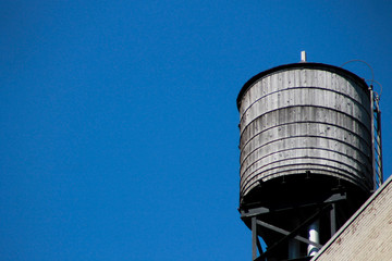 Rooftop water tank in New York City