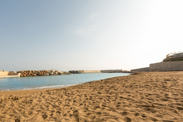 Sand beach in hotel resort