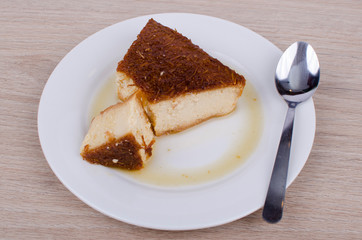 milk dessert in caramel sauce