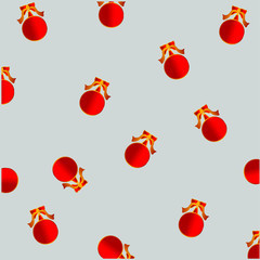 the red christmas ball pattern logo on white background