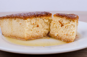 milk dessert in caramel sauce