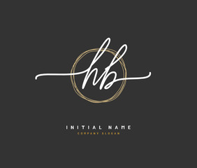 H B HB Beauty vector initial logo, handwriting logo of initial signature, wedding, fashion, jewerly, boutique, floral and botanical with creative template for any company or business.