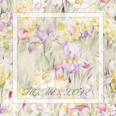 Floral background for fashion prints. Design for textile, wallpapers, wrapping, paper. Spring flowery texture. Apple flowers.