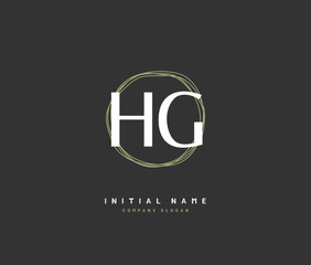 H G HG Beauty vector initial logo, handwriting logo of initial signature, wedding, fashion, jewerly, boutique, floral and botanical with creative template for any company or business.