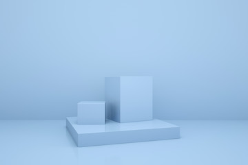 3D rendering of the blue geometric background can be used for commercial advertising