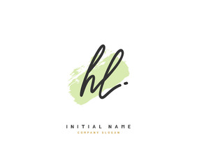 H L HL Beauty vector initial logo, handwriting logo of initial signature, wedding, fashion, jewerly, boutique, floral and botanical with creative template for any company or business.