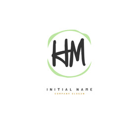 H M HM Beauty vector initial logo, handwriting logo of initial signature, wedding, fashion, jewerly, boutique, floral and botanical with creative template for any company or business.