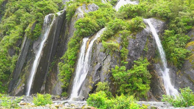 Waterfall near the Franz Josef Glacier