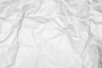 White crumpled paper texture background.	