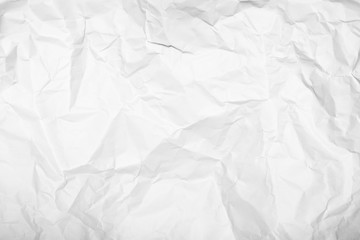 White crumpled paper texture background.	