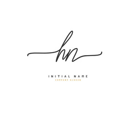 H N HN Beauty vector initial logo, handwriting logo of initial signature, wedding, fashion, jewerly, boutique, floral and botanical with creative template for any company or business.