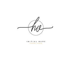 H O HO Beauty vector initial logo, handwriting logo of initial signature, wedding, fashion, jewerly, boutique, floral and botanical with creative template for any company or business.