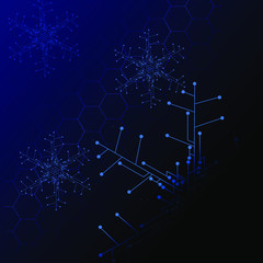the snow electronic technology logo design on dark background for christmas
