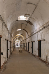 Fototapeta na wymiar Long Hallway in Prison
