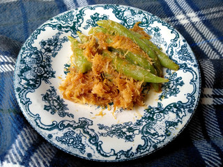 The food name is Jaje giling-giling Bali or pulung, gintil. Kue basah khas bali or Balinese specialty cakes. cake added with sweet sugar. traditional indonesian culinary food. Indonesian Street Food.