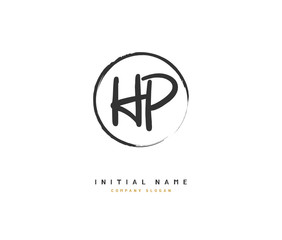 H P HP Beauty vector initial logo, handwriting logo of initial signature, wedding, fashion, jewerly, boutique, floral and botanical with creative template for any company or business.