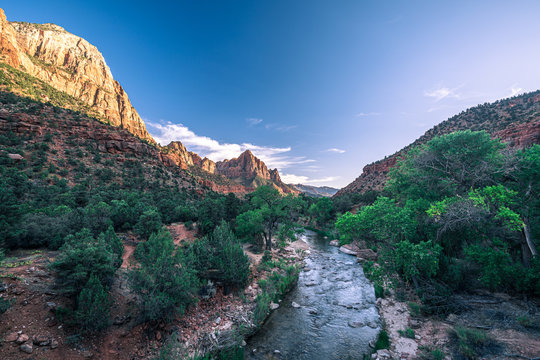 The Watchman Trail view point at Zion National Park Utah.