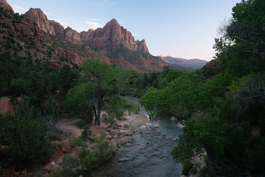 The Watchman Trail view point at Zion National Park Utah.