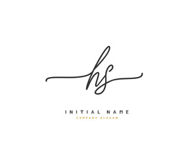 H S HS Beauty vector initial logo, handwriting logo of initial signature, wedding, fashion, jewerly, boutique, floral and botanical with creative template for any company or business.