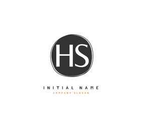 H S HS Beauty vector initial logo, handwriting logo of initial signature, wedding, fashion, jewerly, boutique, floral and botanical with creative template for any company or business.