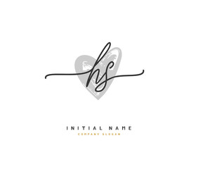 H S HS Beauty vector initial logo, handwriting logo of initial signature, wedding, fashion, jewerly, boutique, floral and botanical with creative template for any company or business.