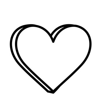 heart love romantic icon on white background thick line