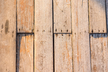 Old rural wooden wall, detailed photo texture. Natural wooden building structure background.