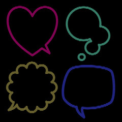 Speech bubble vector set in colorful style.