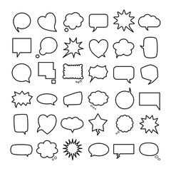 Fototapeta premium Big set of blank empty speech bubbles for infographics isolated on white background.