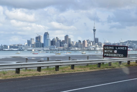 Auckland City Centre From The Highway