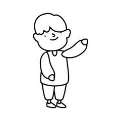 little boy cartoon character thick line