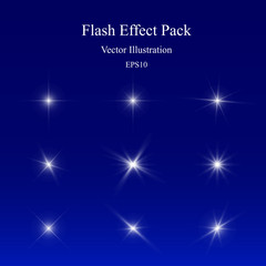 Flash Effect Pack, Light Sparkle, Glowing Camera Lens Flare, Vivid Star Burst