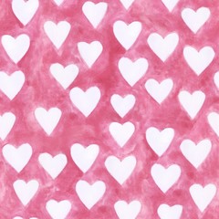 Pattern with hearts. Seamless background. Valentine's day. Drawn with markers