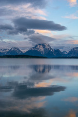 Snow peaks of the Grand Tetons. Jackson Hole, Wyoming