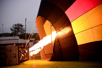 Hot air balloon take off