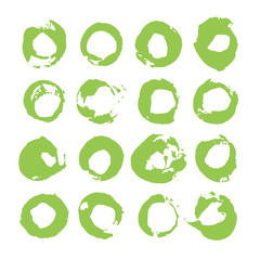 Vector set of round paint brush strokes