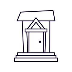 house facade architecture cartoon icon