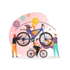 Rent bicycle vector concept for web banner, website page